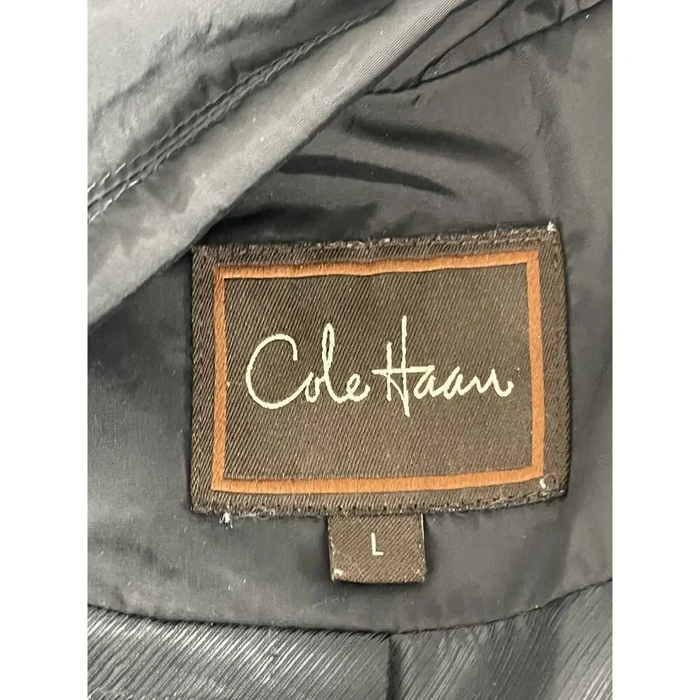 Cole Haan Jacket Women Large Black Full Zip Travel Windbreaker Long Casual N66